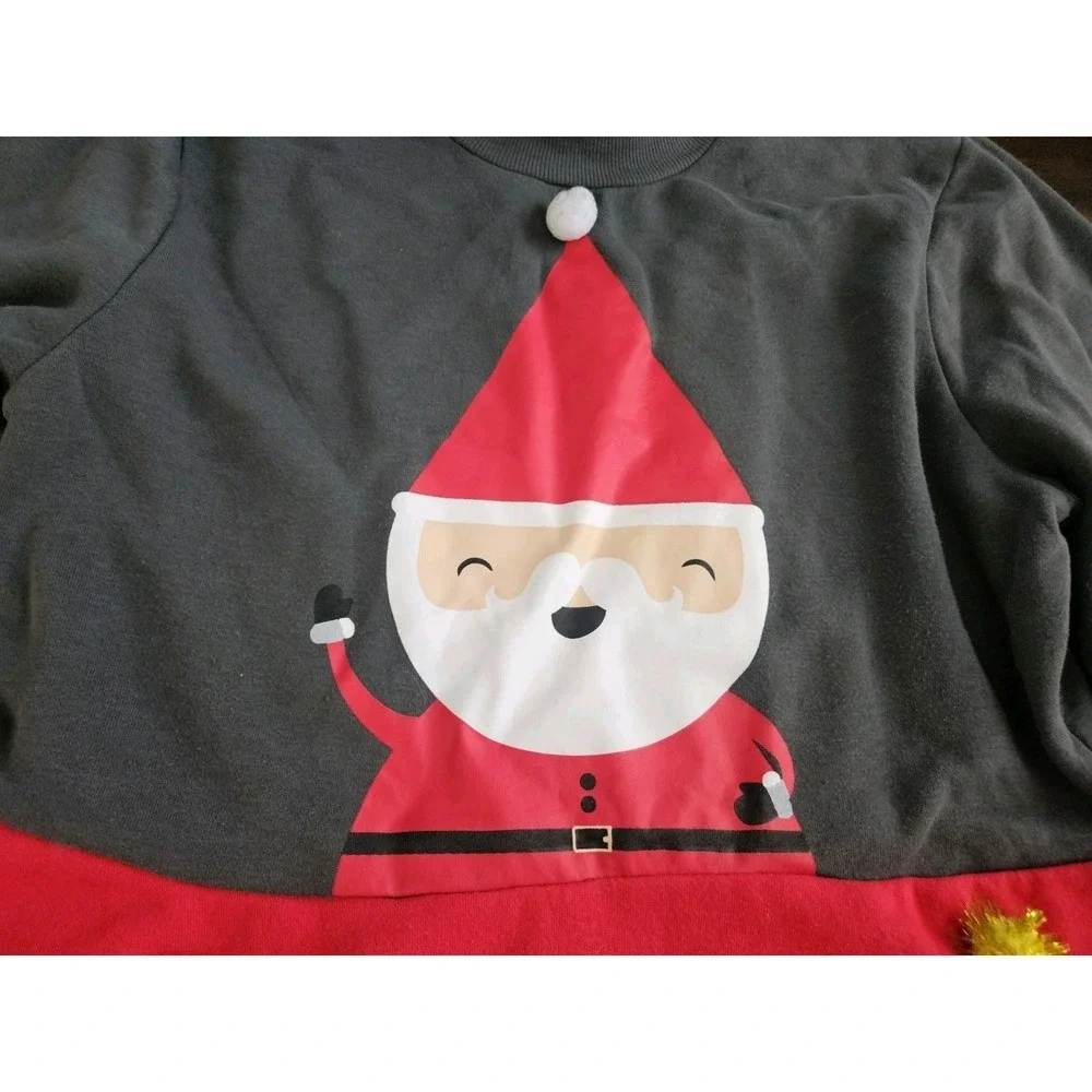 Mighty Fine Santa Claus Dress Women's Size‎ 2XL Red & Gray Grey
